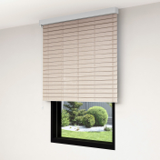Roletă textilă day & night Woody Casetat Manual 100×156 cm – Nichel