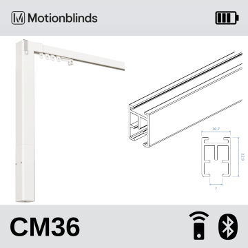 Șină electrică MotionBlinds CM-36, cu acumulator — Telecomandă + Bluetooth