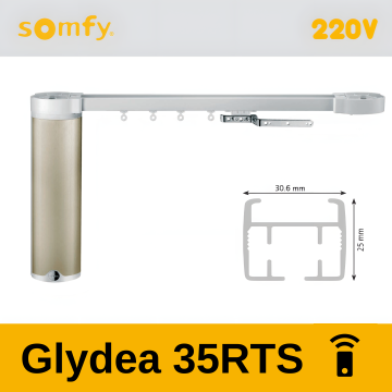 Șină electrică Somfy Glydea 35, 230V — Telecomandă