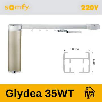 Șină electrică Somfy Glydea 35, 230V — Centralizată (KNX sau similar)