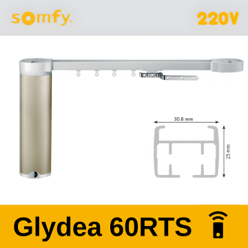 Șină electrică Somfy Glydea 60, 230V — Telecomandă
