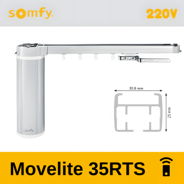 Șină electrică Somfy Movelite 35, 230V — Telecomandă