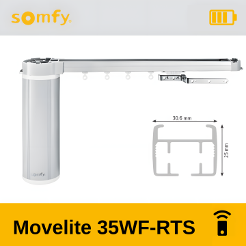 Șină electrică Somfy Movelite 35, cu acumulator — Telecomandă