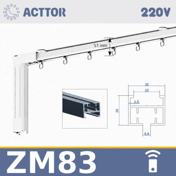 Șină electrică Acttor ZM83, 230V — Telecomandă