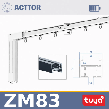 Șină electrică Acttor ZM83, cu acumulator — Tuya Zigbee